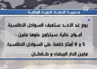 أمواج عالية متوقعة يوم غد الأحد بالسواحل المغربية‏