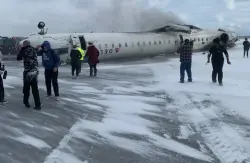 تحطم طائرة أثناء هبوطها وسط الثلوج في كندا