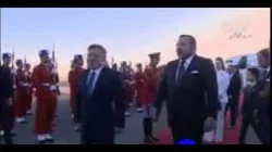 لحظة وصول الملك عبد الله الثاني والملكة رانيا للمغرب