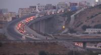 شاهد حجم حركة السير الخانقة في اتجاه ميناء طنجة المتوسط