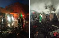 حريق مهول يجهز على محل تجاري وآخر لبيع أجزاء الدراجات والوقاية تجنب كارثة