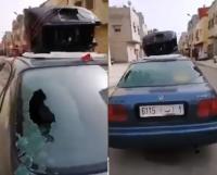تكسير زجاج سيارة متطوع في حملة تحسيسية ضد كورونا