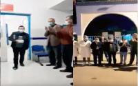 لحظة خروج صيني من مستشفى شفشاون بعد تأكيد عدم إصابته بكورونا