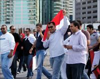 مصريون بالخارج يتظاهرون ضد مبارك  