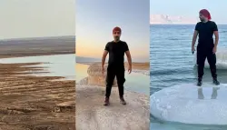 صور صادمة تكشف التراجع السريع لمياه البحر الميت خلال عام واحد