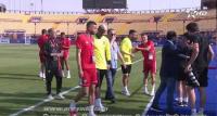 عناصر المنتخب في زيارة ميدانية لملعب السلام بحضور فوزي لقجع