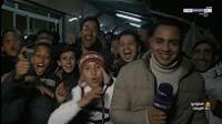 تدافع الجماهير المغربية فرحة بالانتصار على الطوغو مباشرة على بي ان سبورت