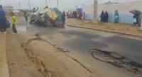 إنهيار الطريق الرابطة بين أنزا و الحي الصناعي بسبب التساقطات المطرية