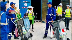 احتجاج عمال شركتي ميكومار وأرما للنظافة بطنجة بسبب أوضاعهم المهنية