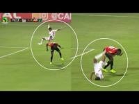 لحظة السقوط الخطير للاعب الوداد محمد أوناجم في مباراة زاناكو الحاسمة