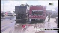 شاحنة تجهز على سائق دراجة نارية