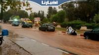 أمطار غزيرة تتهاطل على مدينة وجدة