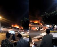 حريق مهول بشركة نقل المدينة المعاريف بالدار البيضاء