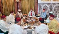 الملك يقيم مأدبة إفطار على شرف الرئيس الغابوني ورئيس مفوضية الاتحاد الافريقي بحضور ولي العهد وهذه الشخصيات