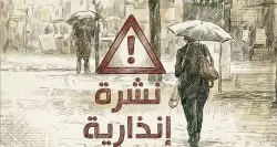 نشرة إنذارية: الأرصاد الجوية تحذر من زخات رعدية قوية اليوم الأحد وغدا الاثنين بعدد من مناطق المملكة