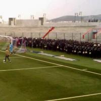 حشود أمنية غير مسبوقة صباح اليوم بملعب تطوان (صورة)