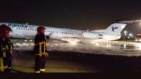 حريق بطائرة في طهران وإجلاء نصف ركابها
