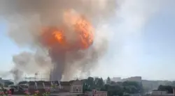 بالفيديو..لحظة انفجار مرعب في محطة وقود