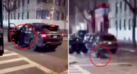 شرطي أمريكي حاول إيقاف سيارة فارهة فتعرض للدهس(فيديو)