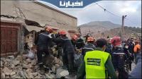 لحظة إخراج جثة طفل من تحت الأنقاض بدوار أمزميز