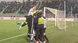 فرحة لاعبي الاتحاد الاسلامي الوجدي بعد هدف الفوز بمرمى الرجاء