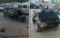 شاهد سيارة تنقسم إلى شطرين بعد اصطدامها بشجرة بأكادير