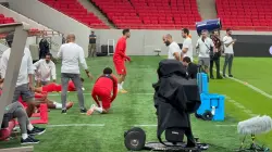 تداريب بدنية انفرادية لحكيمي في الحصة الأخيرة استعدادا لمواجهة الكونغو