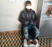 القاتل لحظة اعتقاله