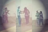 بالفيديو : شباب يخلصون " سرباية " من قبضة " مقرقب " حاول اغتصابها في الشارع العام