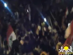 لحظة انضمام الشيخ حسين يعقوب إلي مظاهرات تأييد مرسي