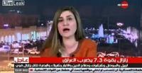 بالفيديو.. ذعر ضيفة إحدى القنوات العراقية لحظة وقوع زلزال عنيف