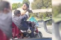 بالفيديو: رجل أمن يعرض حياته للخطر لتوقيف سائق "تريبورتور"