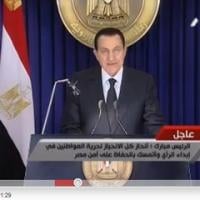 مبارك يرد على الثورة بخطاب خشبي