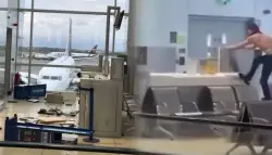 بالفيديو.. مسافر غاضب يتسبب في دمار داخل مطار دبلن بعد فوات رحلته