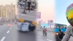 فيديو.. سباق دراجات نارية ينتهي بحادث خطير على كورنيش بمصر