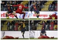 برشلونة يستعرض ويهزم ملقا في معقله بثلاثية