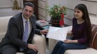 وزير التربية الوطنية يستقبل التلميذة الحاصلة على معدل 20/20