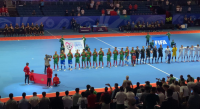 لحظة عزف النشيد الوطني في مباراة المغرب وبنما في كأس العالم للفوتصال