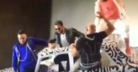 بالفيديو: سقوط سعد لمجرد وأعضاء "فناير" بشكل خطير خلال تصوير فيديو "كليب"