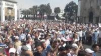 مسيرة الرباط  ضد المجازر التي ترتكب في حق الشعب المصري