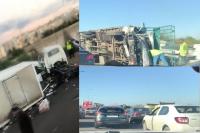 يا ربي السلامة : كسيدة خايبة بالطريق السيار قرب المحمدية تشل حركة السير ( فيديو)