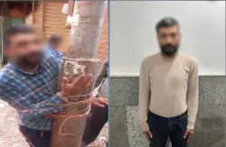 مع أم ضد.. مواطنون يربطون لصا بعمود إنارة بعد ضبطه يسرق داخل مسجد