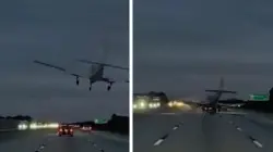 فيديو لطائرة تسقط على طريق مكتظ بالسيارات بأمريكا