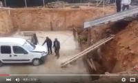 سقوط سيارة في قبو ورش بناء بتيزنيت