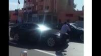 فيديو لحظة حادث صدم سيارة الموكب الملكي لفتاة بالعيون