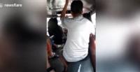 امرأة تضبط زوجها متلبسا بالخيانة مع عشيقته في مكان العمل (فيديو)