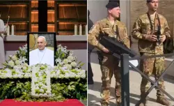 أثارت فضول الجميع.. جنود يحملون "أسلحة غريبة" خلال تأمين جنازة بابا الفاتيكان