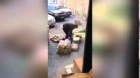 عامل يغسل البطاطس برجليه