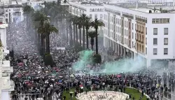 مسيرة شعبية حاشدة بالرباط تندد بالعدوان الإسرائيلي على غزة