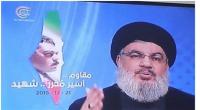 نصر الله يصبغ خريطة فلسطين بالعلم الإيراني